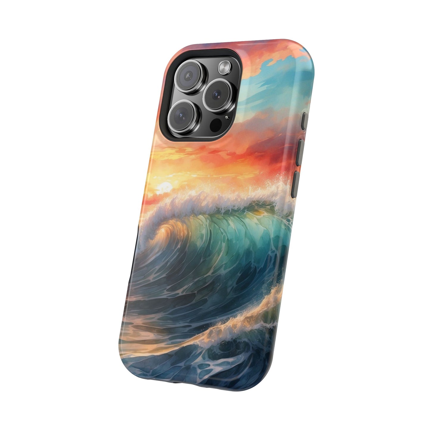 Ocean Wave Sunset MagSafe iPhone Case – Coastal Vibes Design