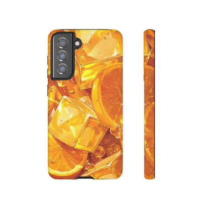 Citrus Splash Samsung Galaxy  Case – Bright Orange Slices & Ice, Dual-Layer Protection