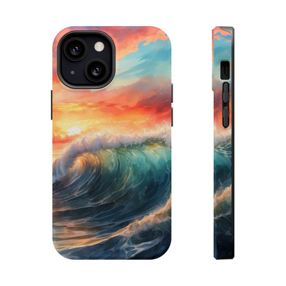 Ocean Wave Sunset MagSafe iPhone Case – Coastal Vibes Design