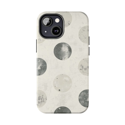 Vintage Polka Dot iPhone Case - Neutral Retro Protective Cover