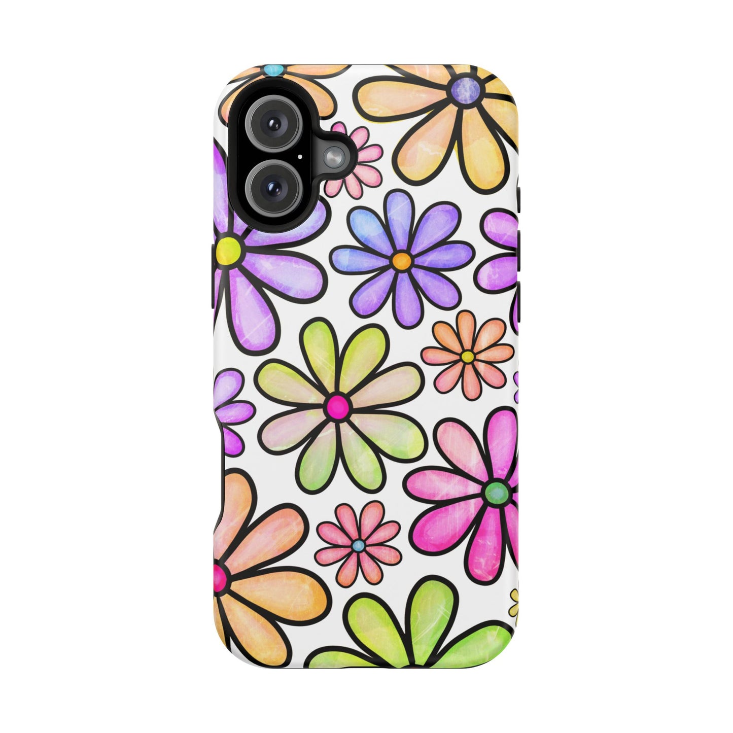 Pastel Daisy Dream MagSafe iPhone Case – Slim Profile, Glossy Finish