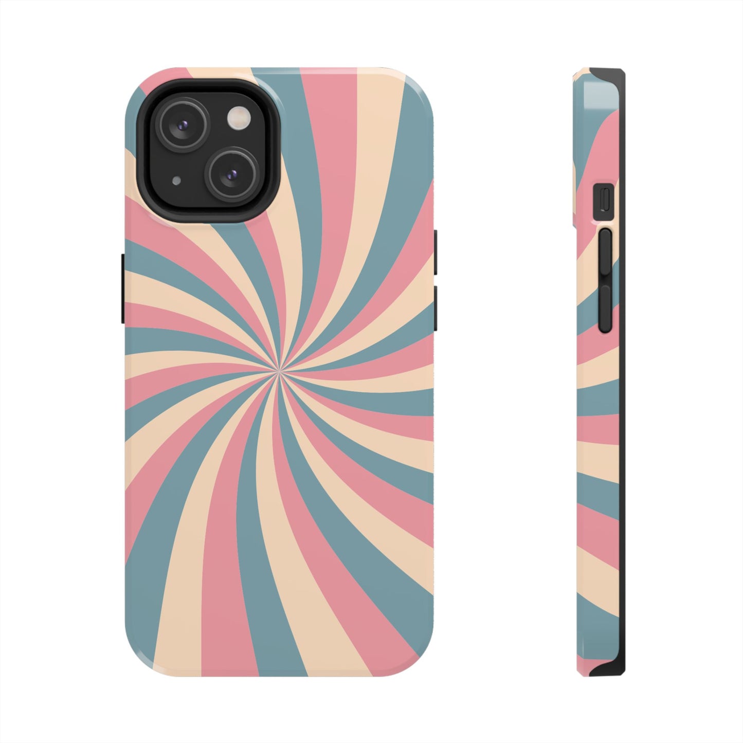 Vintage Pastel Swirl iPhone Case – Dual-Layer Protection with 70s-Inspired Design