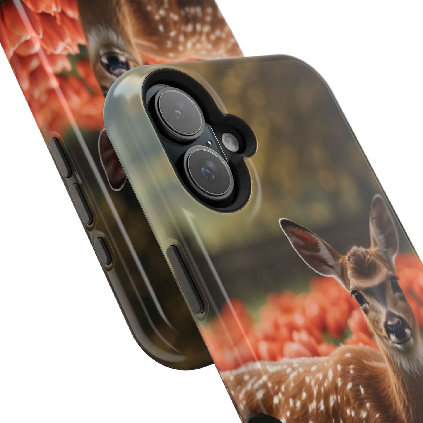 Fawn Among Tulips MagSafe iPhone Case