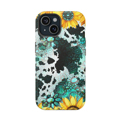 Boho Turquoise Sunflower Lace - MagSafe iPhone Series Case