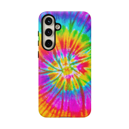 Vibrant Rainbow Spiral Tie-Dye Samsung Galaxy Case – Bold & Retro Style