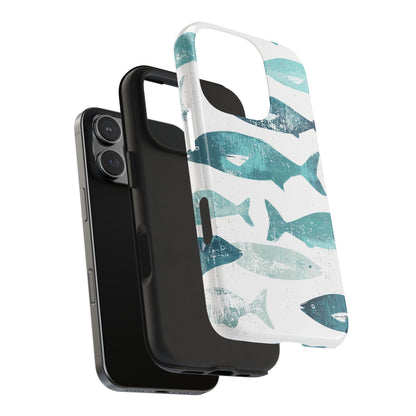 Vintage Blue Fish Print - iPhone Series Case