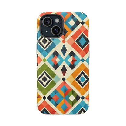 Harlequin Geometric MagSafe iPhone Case - Vibrant Abstract Protective Cover