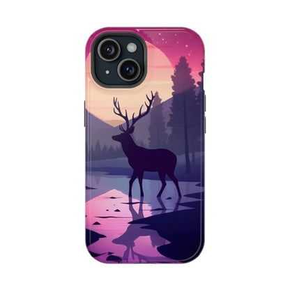 Twilight Elegance: Stag Reflection – MagSafe iPhone Case