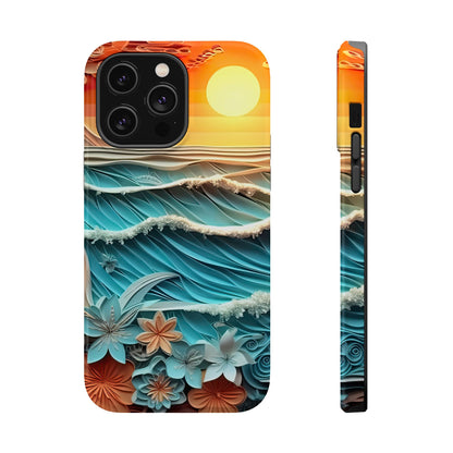 Tropical Sunset Paper Art Ocean – iPhone Series Case