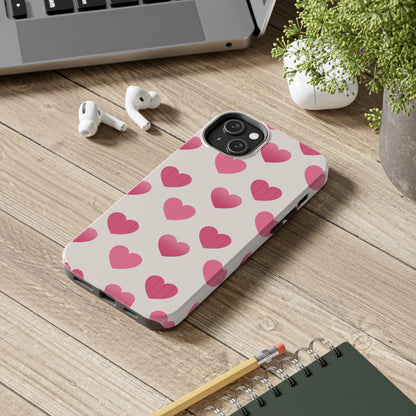 Textured Hearts iPhone Case