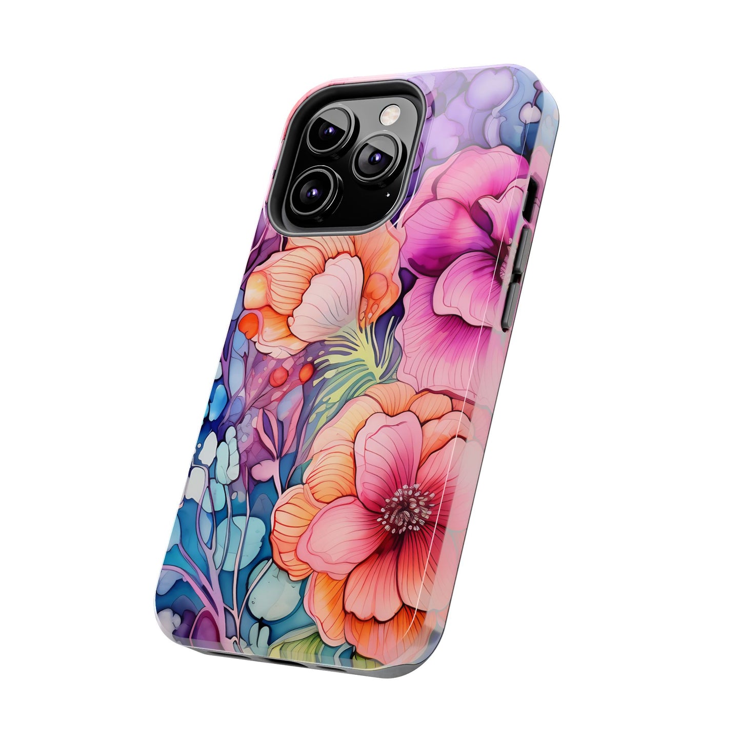 Bright Watercolor Floral Splash iPhone Series Case – Bold Artistic Design