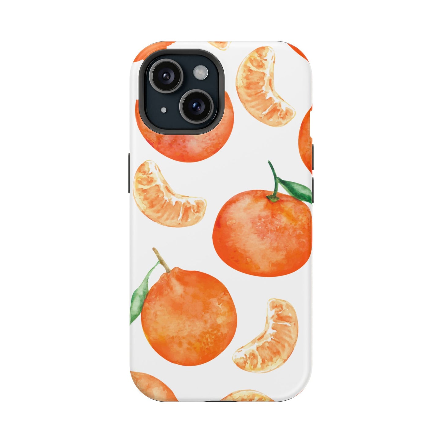 Tangerine Dreams Tough MagSafe iPhone Case – Watercolor Orange Design, Shockproof Dual Protection