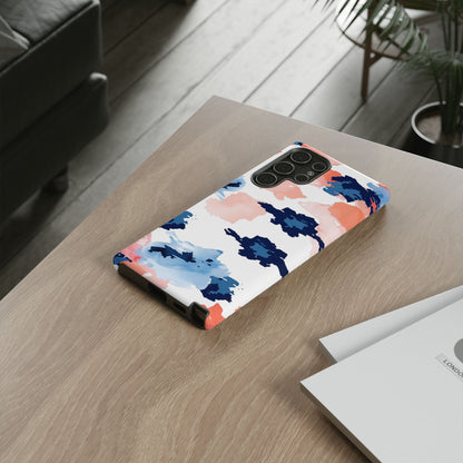 Abstract Coral & Navy Watercolor Design – Samsung Galaxy Case