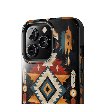 Southwestern Arrow & Diamond Tough iPhone Case – Bold Tribal Design, Dual - Layer Protection - BOGO Cases