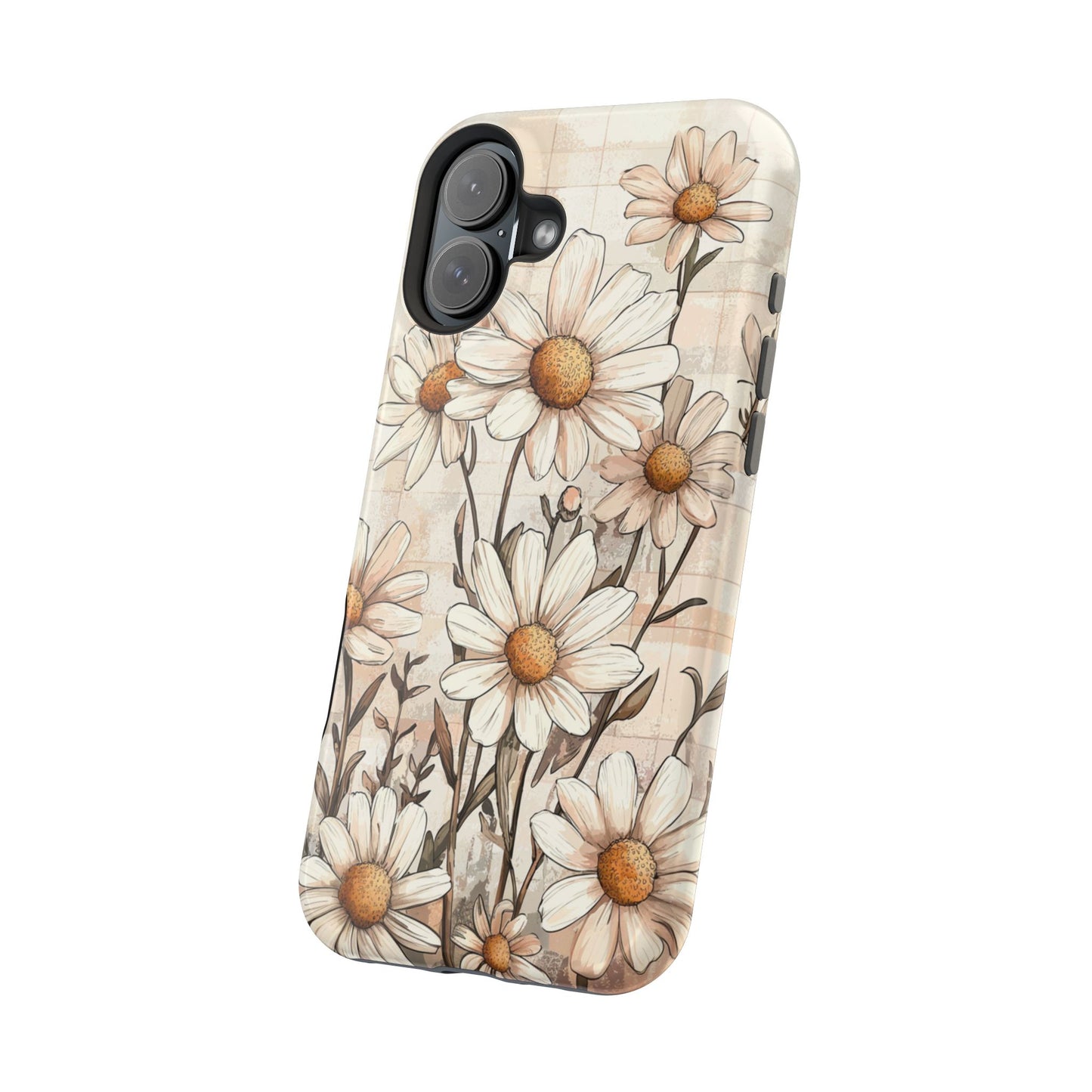 Pastel Daisy MagSafe iPhone Case - Elegant Floral Protective Cover