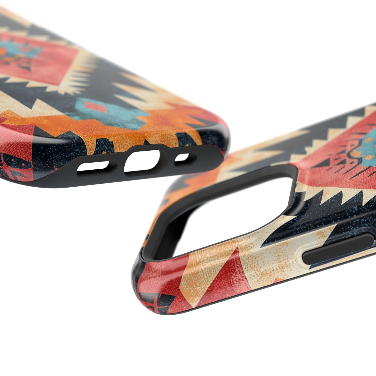 Bold Aztec Pattern Tough MagSafe iPhone Case – Vibrant Geometric Design, Dual-Layer Protection