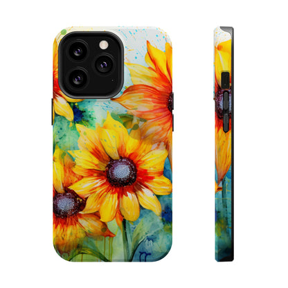 Watercolor Sunflower Splash - MagSafe iPhone Series Case