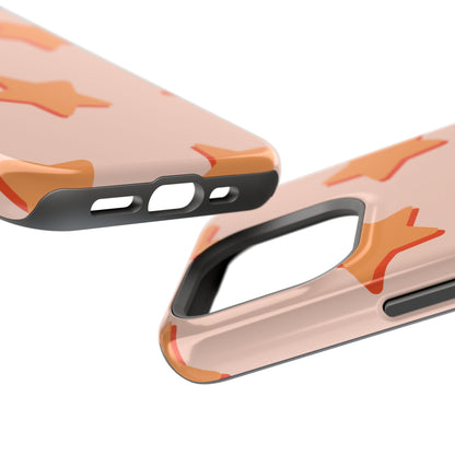 Retro Orange Stars MagSafe iPhone Case – Shock-Resistant, Smooth Matte Finish, Dual-Layer Design