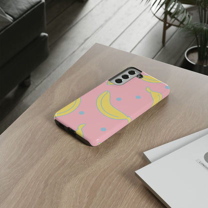 Pink Banana Pop Samsung Galaxy Case – Cute Pastel Design with Fun Retro Vibe