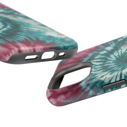 Teal and Pink Tie-Dye MagSafe Case – Stylish and Functional