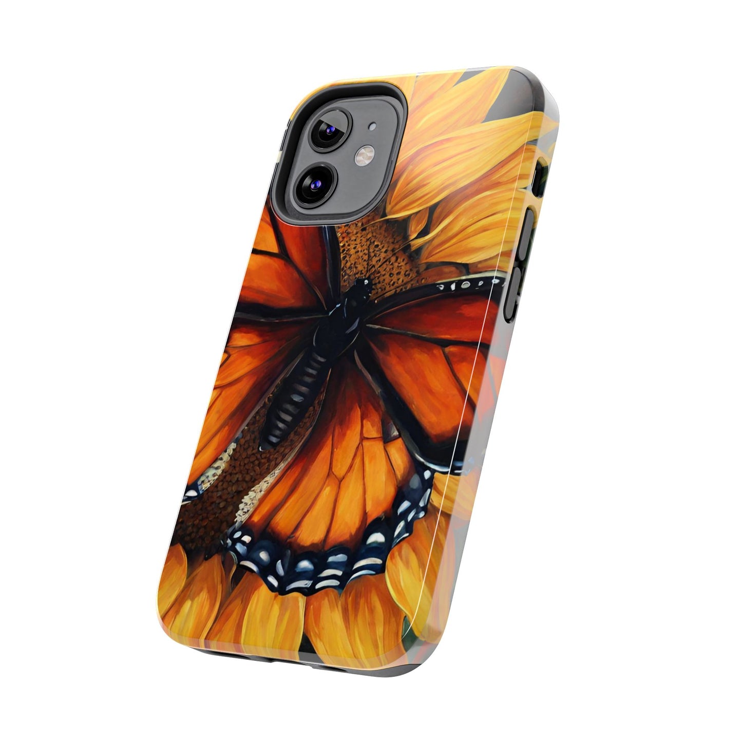 Monarch Butterfly & Sunflower Art – iPhone Case