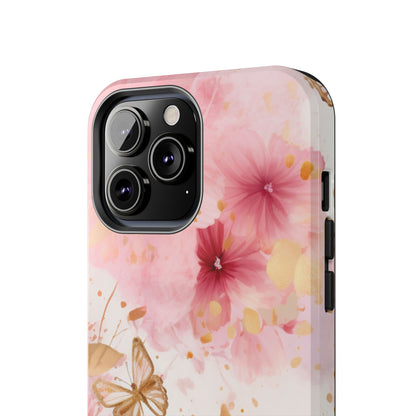 Blush Pink Floral Butterfly - iPhone Case