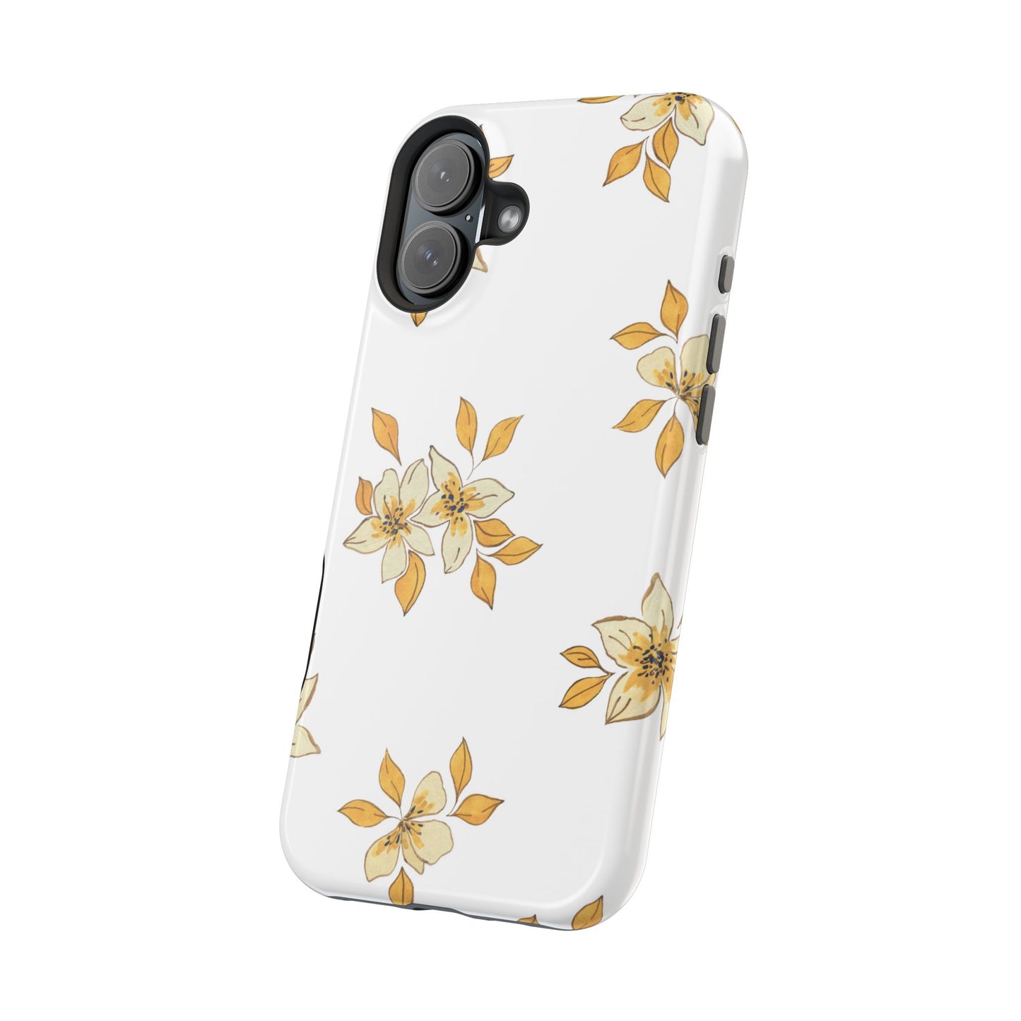 Delicate Yellow Blossom MagSafe iPhone Case – Minimalist Floral Design with Matte Finish