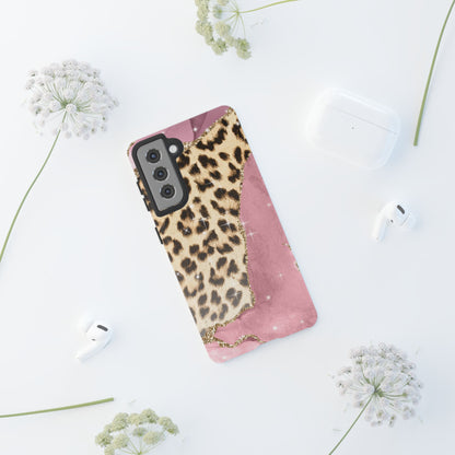 Pink Glam Leopard - Samsung Galaxy Series Case with Glitter Accents