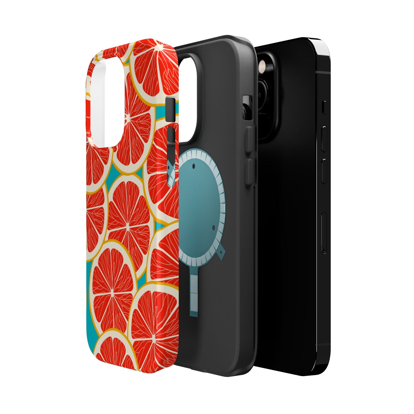 Ruby Grapefruit Pop Tough MagSafe iPhone Case – Vibrant Citrus Design, Shock-Resistant Protection