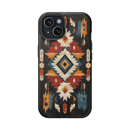 Southwestern Arrow & Diamond Tough MagSafe iPhone Case – Bold Tribal Design, Dual-Layer Protection