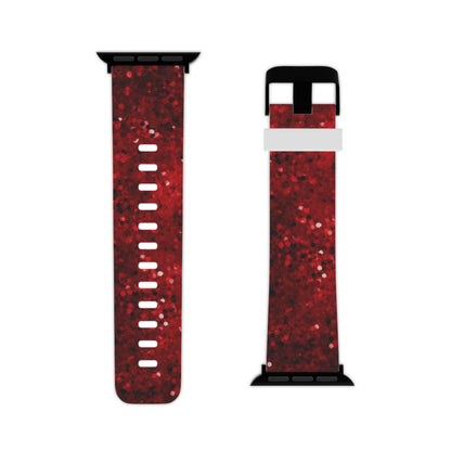 Crimson Glow Glitter Apple Watch Band