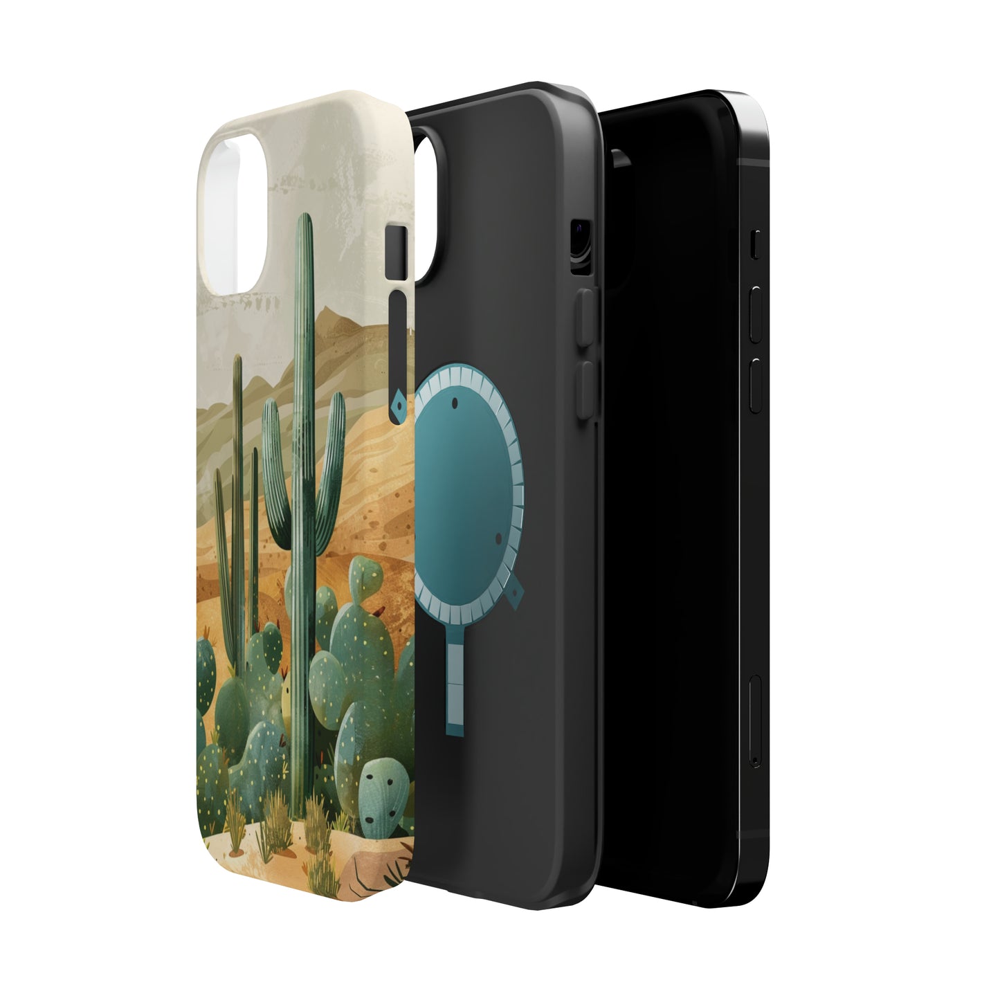 Desert Oasis MagSafe iPhone Case - Embrace the Western Spirit With Cactuses For Your iPhone 15, 14, 13, Pro, Plus, & Pro Max