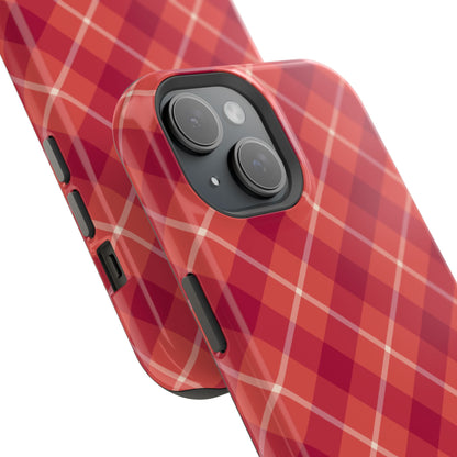 Red Plaid Crisscross – MagSafe iPhone Case