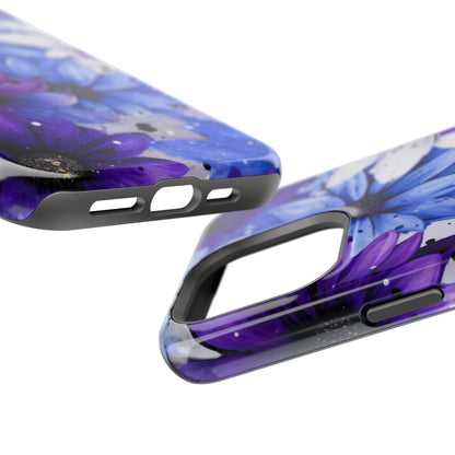 Vibrant Purple & Blue Floral Splash - MagSafe iPhone Series Case