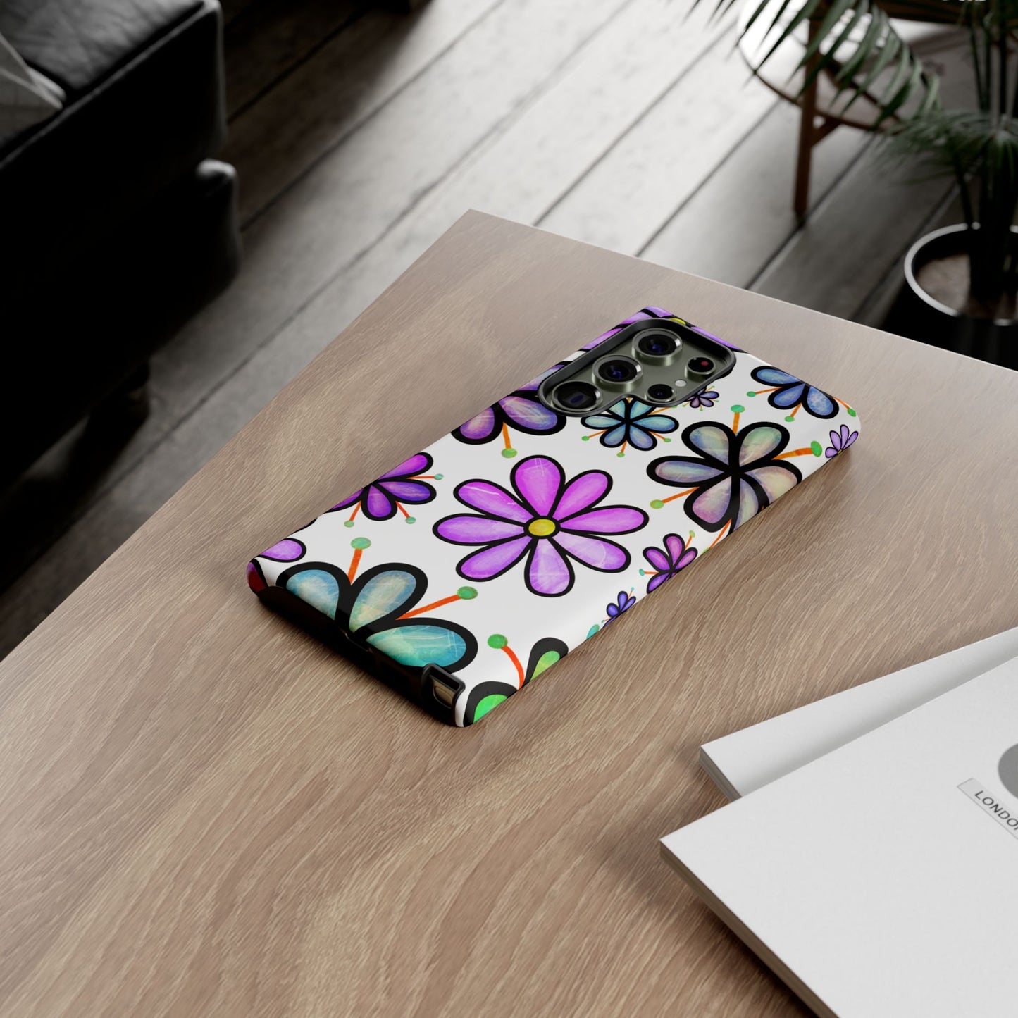 Whimsical Lavender Floral Samsung Galaxy Case – Ultra-Slim, High-Gloss Finish