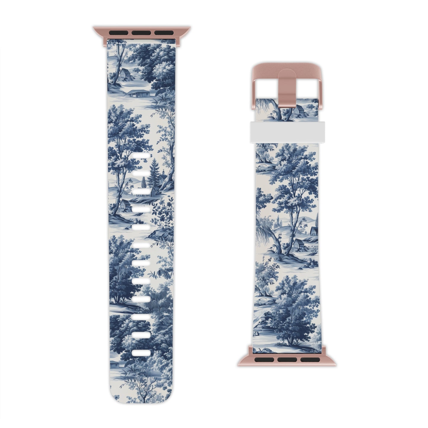 Vintage Charm Blue Toile Apple Watch Band