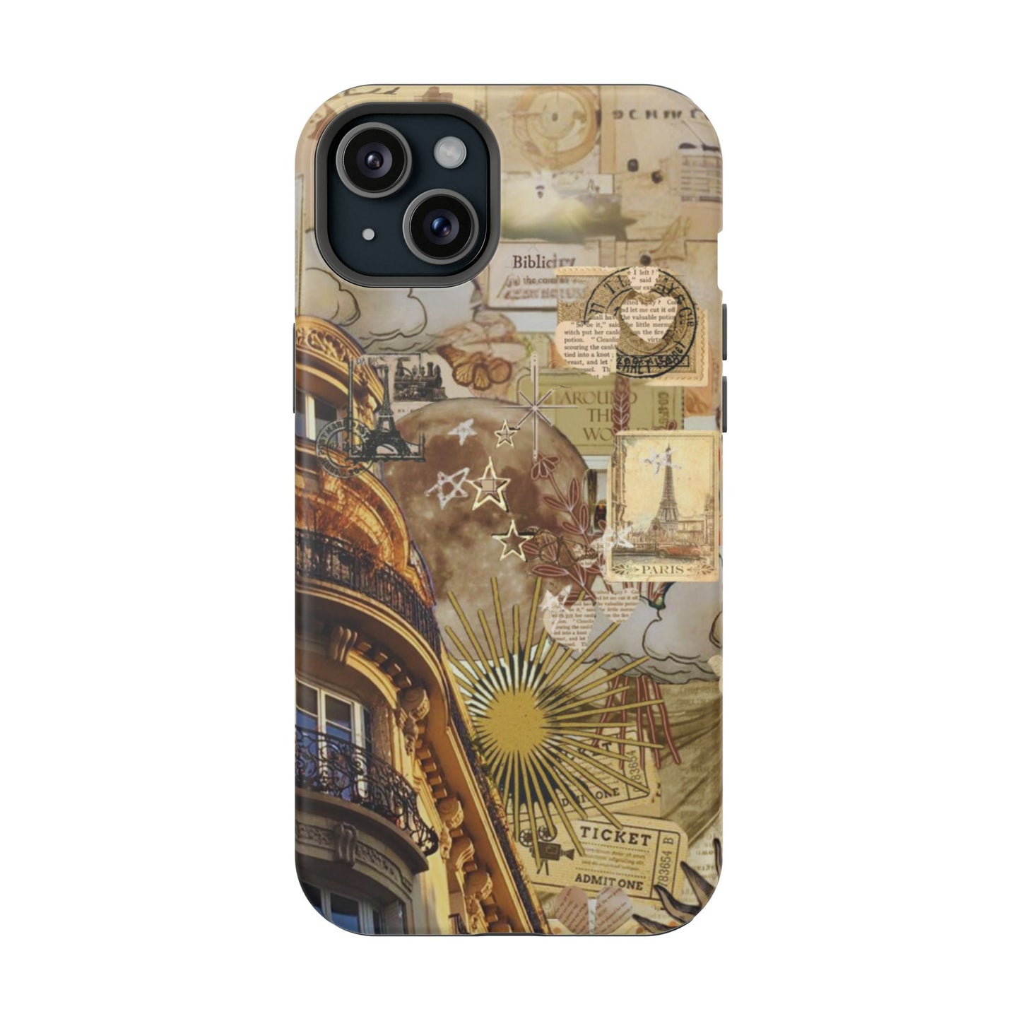 Parisian Dream Collage MagSafe iPhone Case – Dual - Layer Protection with Vintage French Aesthetic - BOGO Cases