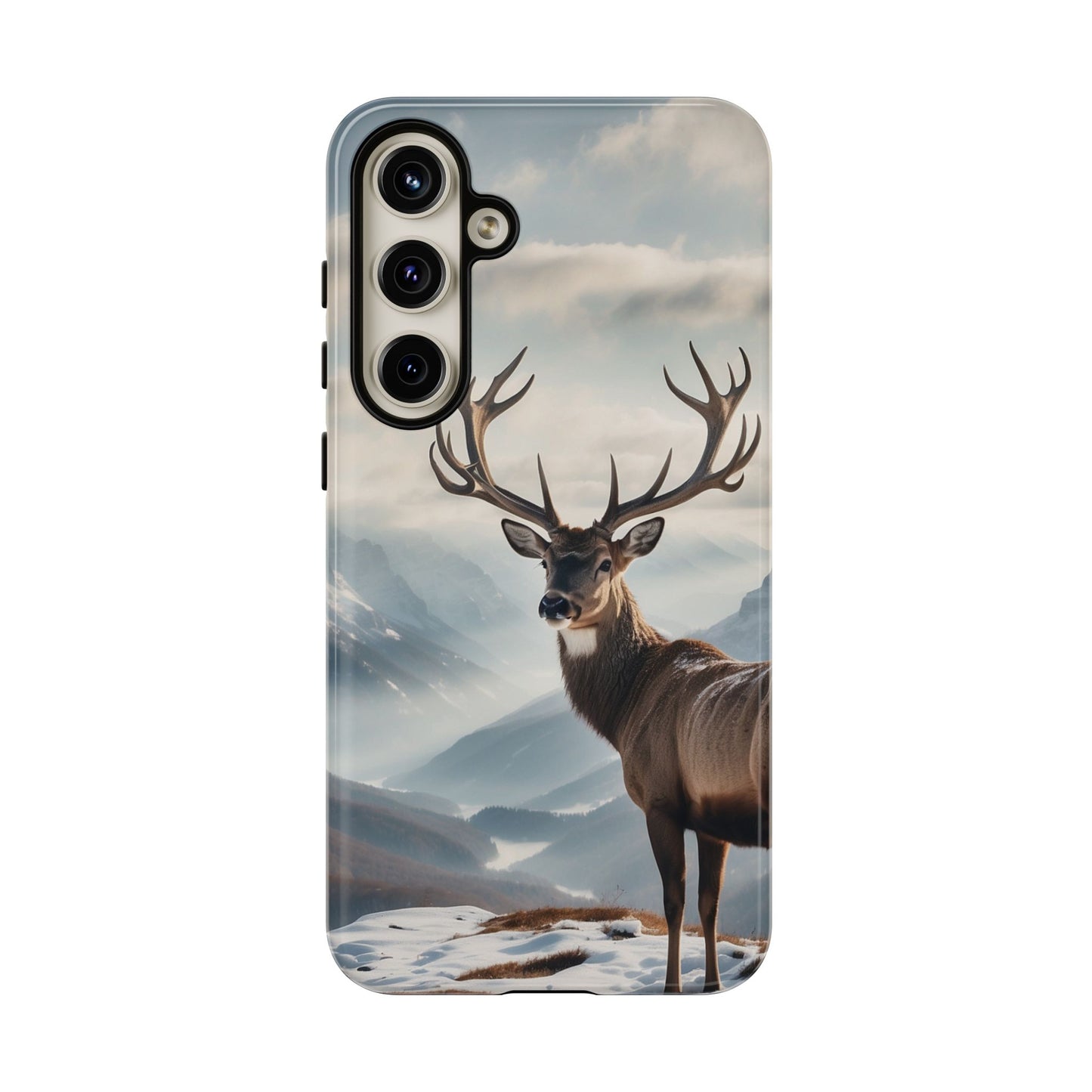 Alpine Majesty: Stag in Snow – Samsung Galaxy Case