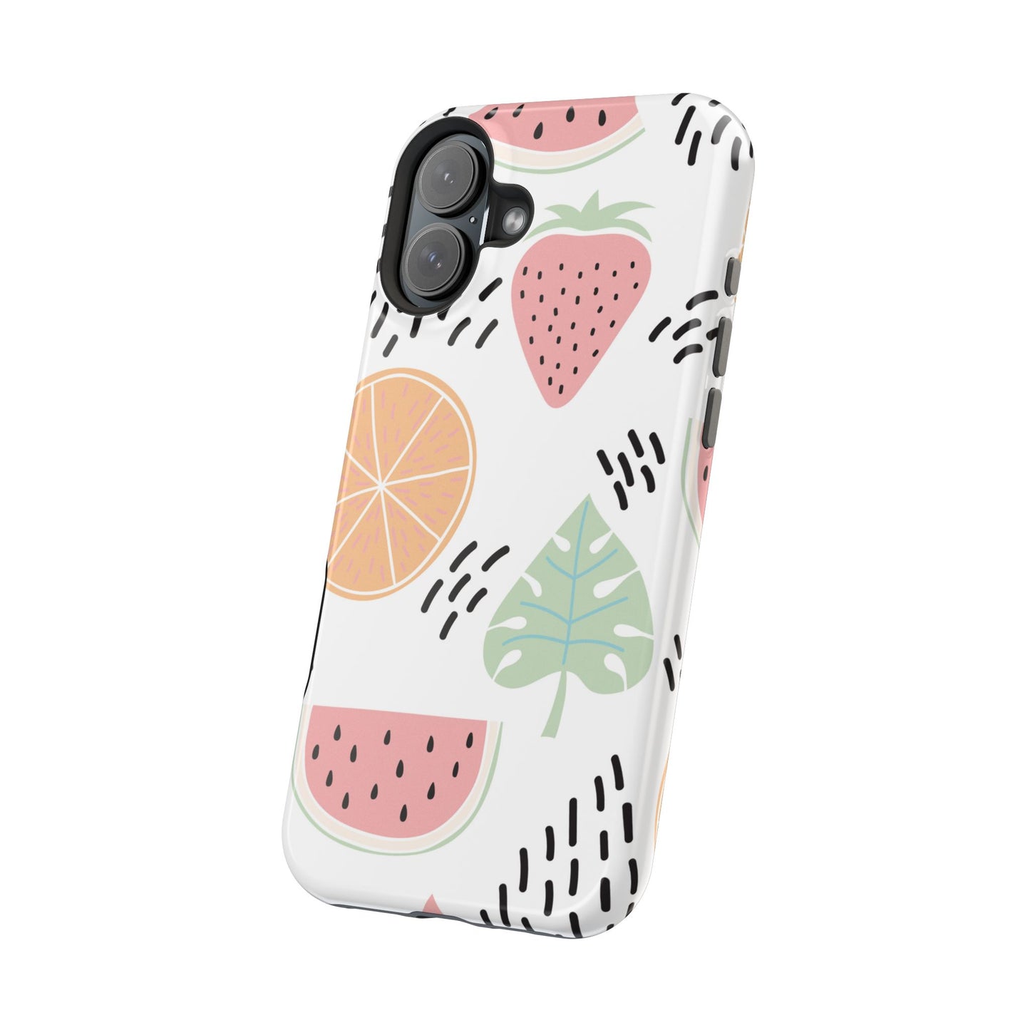 Tropical Fruit Fiesta Tough MagSafe iPhone Case – Fun Watermelon, Pineapple, and Citrus Design