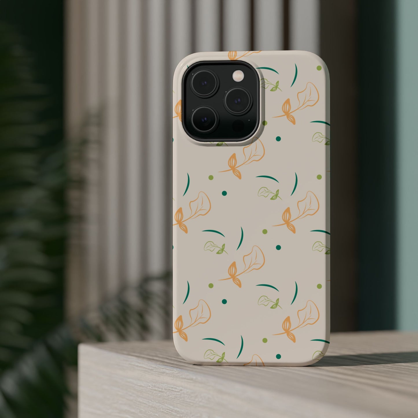 Soft Pastel Abstract Floral Tough MagSafe iPhone Case – Playful Minimalist Design with Dual-Layer Protection