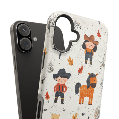 Cowboy Adventures Tough MagSafe iPhone Case – Cute Western Theme, Dual-Layer Protection