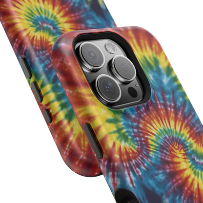 Retro Rainbow Tie-Dye MagSafe Case – Swirl Design