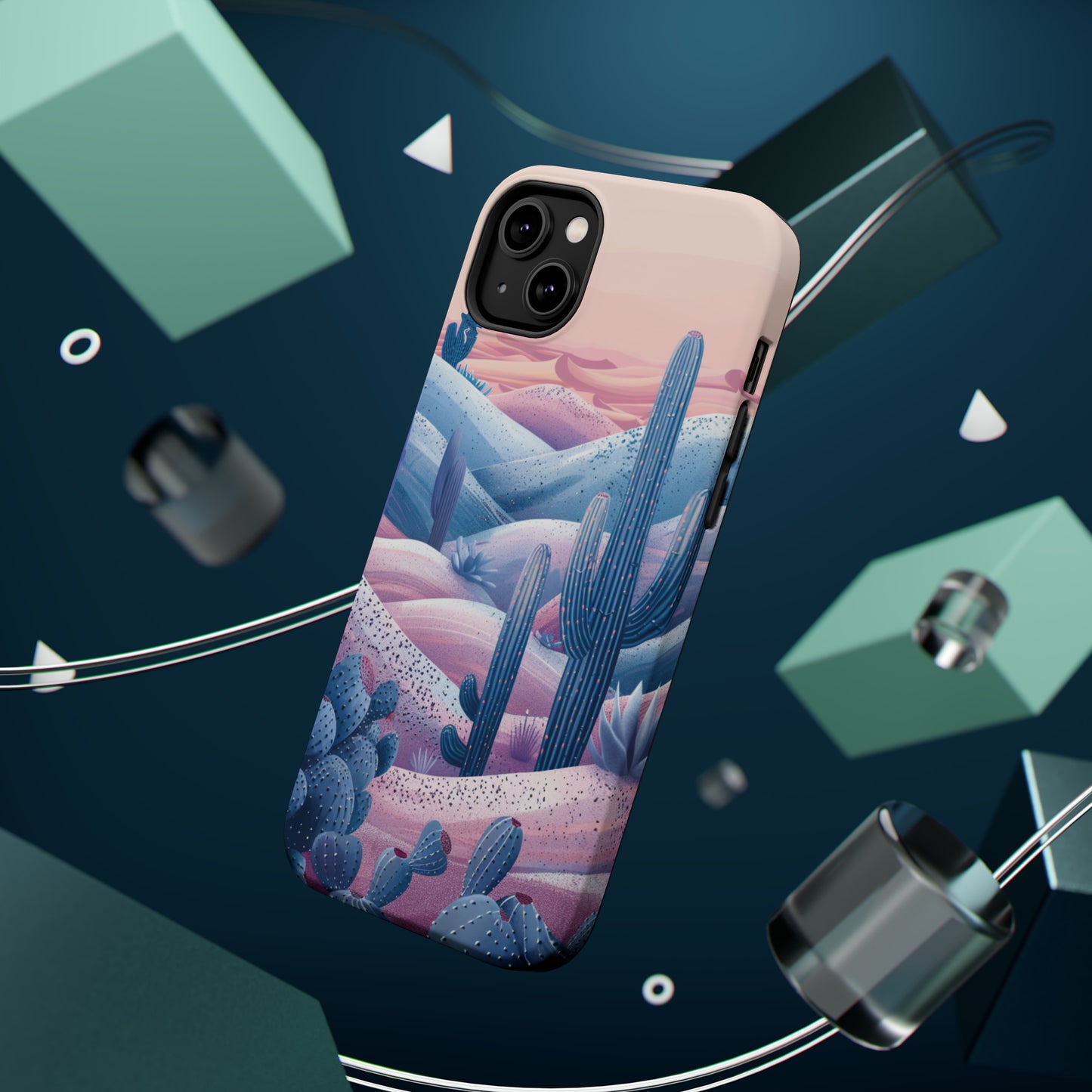 Desert Oasis MagSafe Case for iPhone – Cactus & Western Landscape Design for iPhone 15, 14 Pro Max, 13, and More!