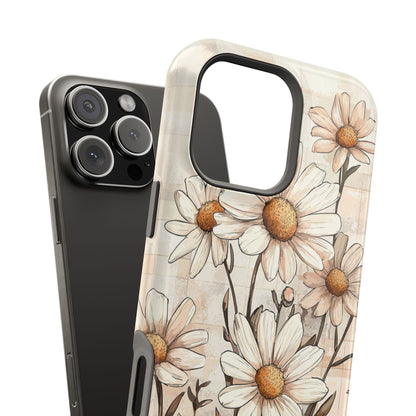 Pastel Daisy MagSafe iPhone Case - Elegant Floral Protective Cover