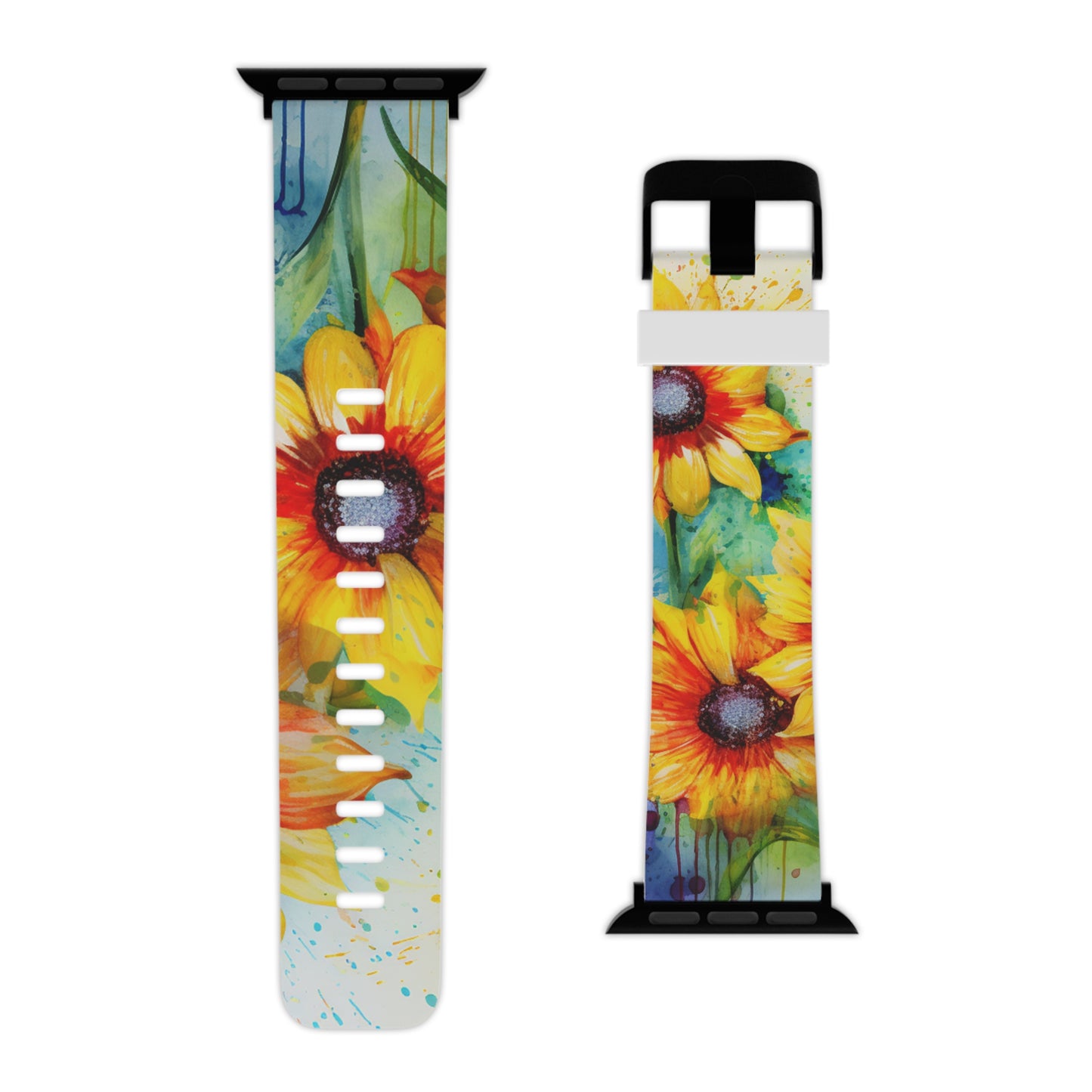 Watercolor Sunflower Splash Apple Watch Band