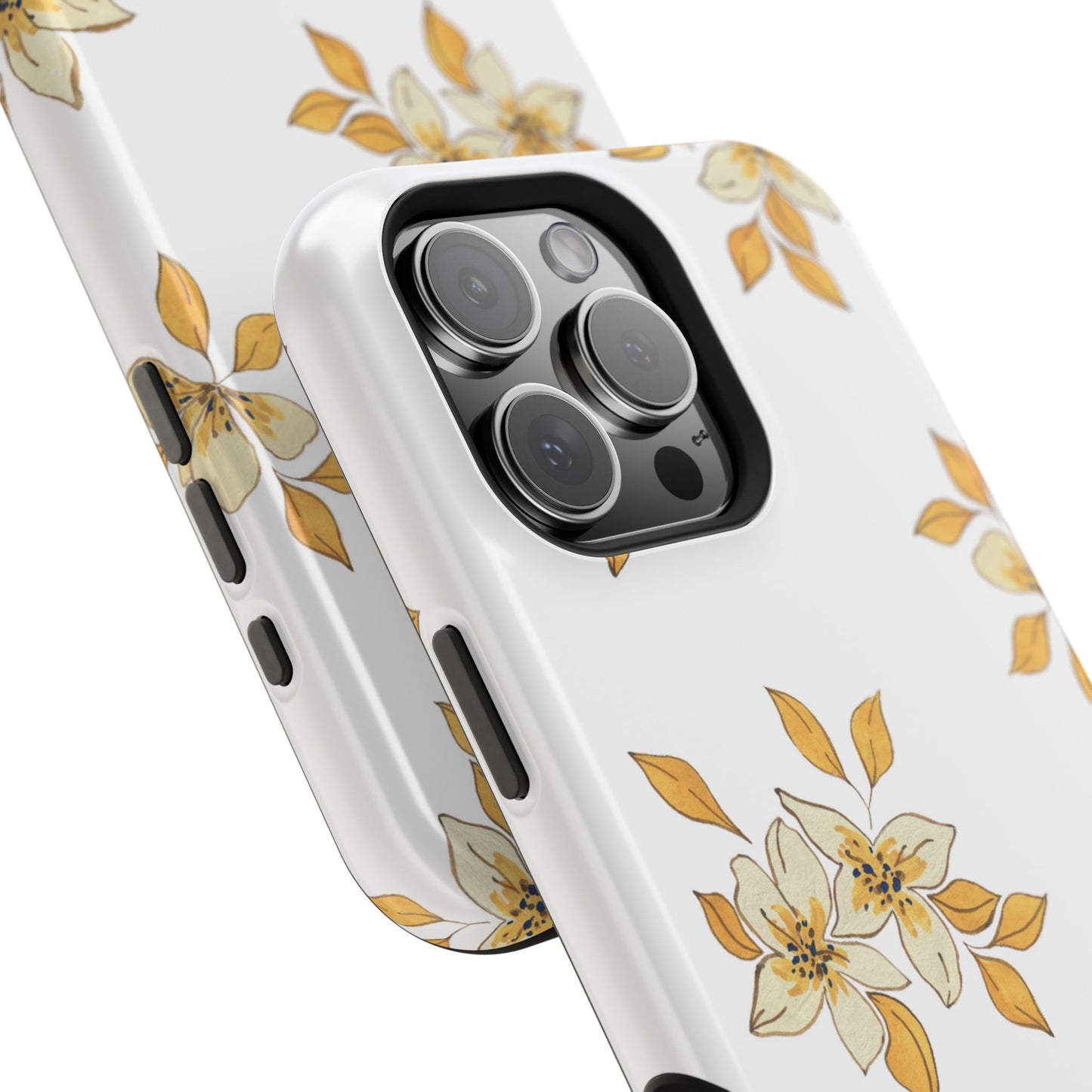 Delicate Yellow Blossom MagSafe iPhone Case – Minimalist Floral Design with Matte Finish