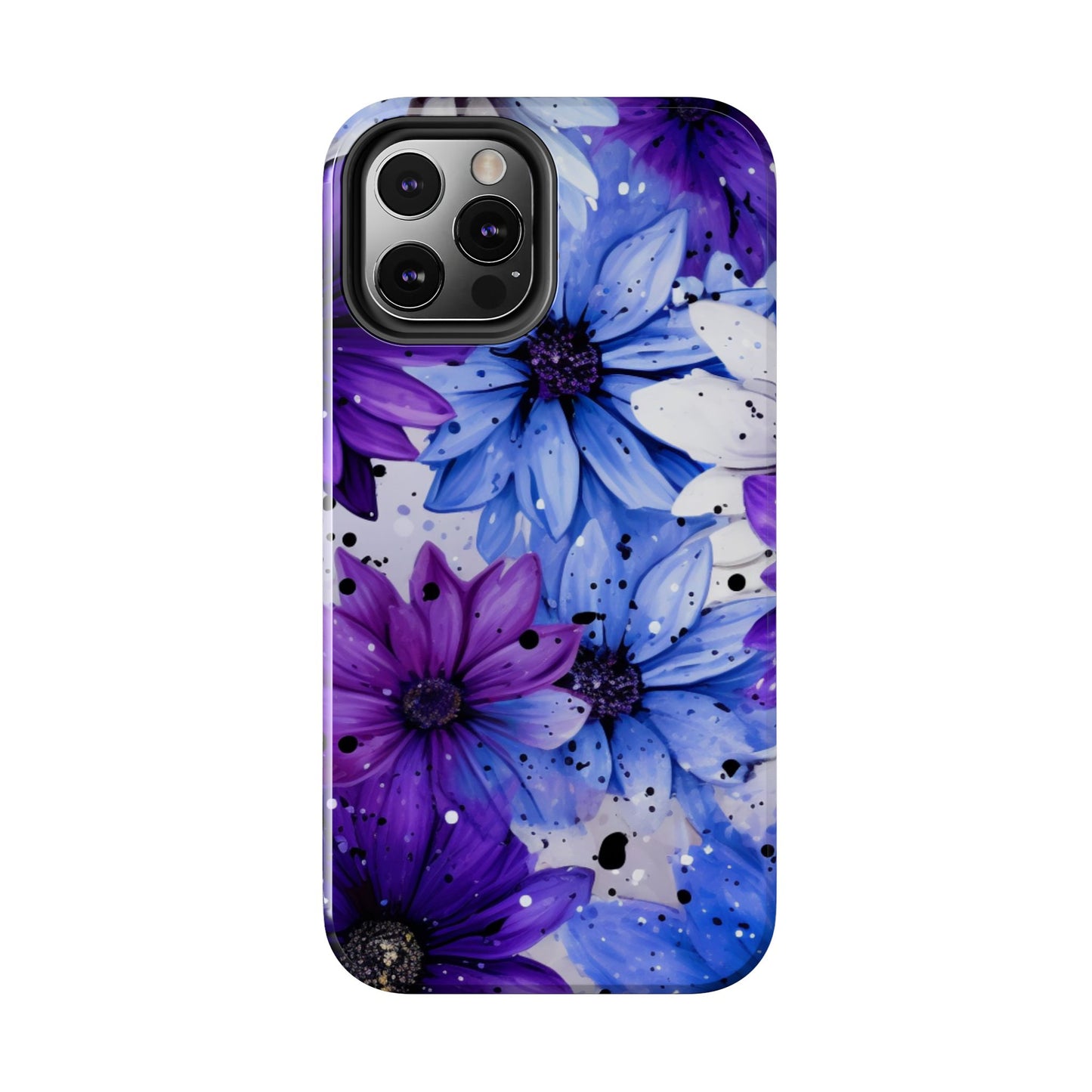 Vibrant Purple & Blue Floral Splash - iPhone Series Case