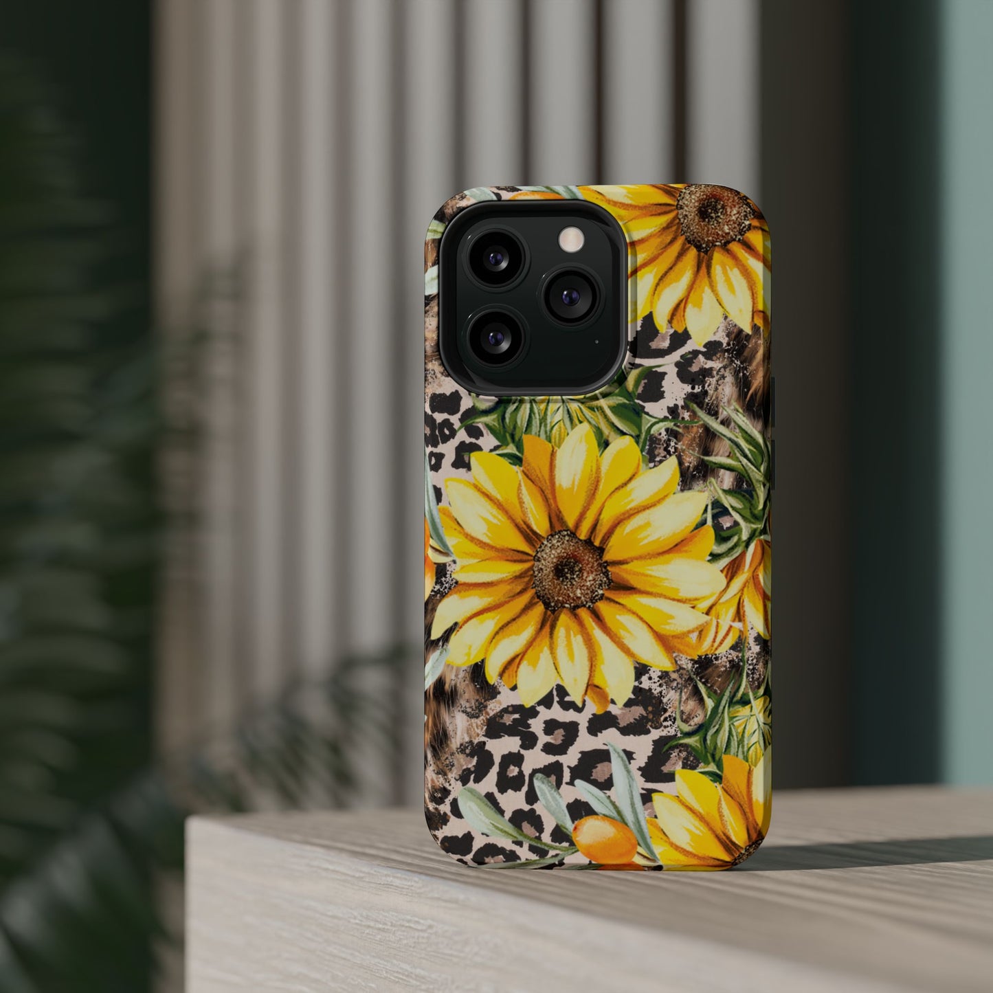 Leopard Sunflower Chic - MagSafe  iPhone Series Case