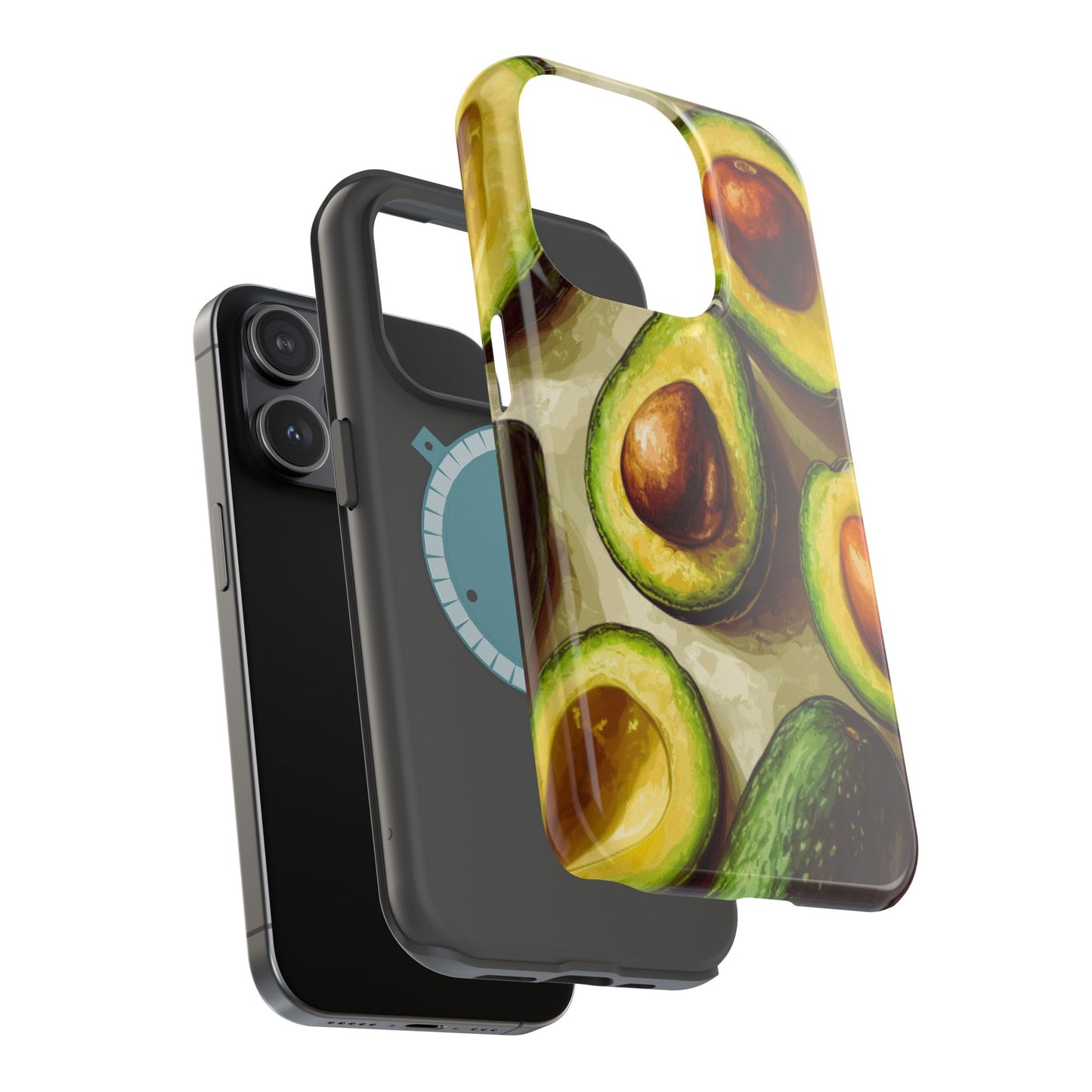 Realistic Avocado MagSafe iPhone Case – Detailed Green Fruit Design, Shockproof Protection