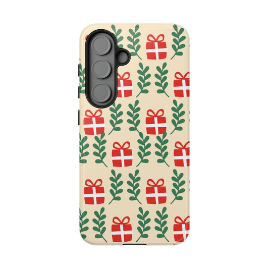 Samsung Galaxy Case: Holiday Cheer – Red Gifts & Green Leaves